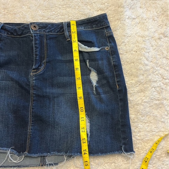 American Rag Distressed Mini Jean Skirt - Picture 5 of 9